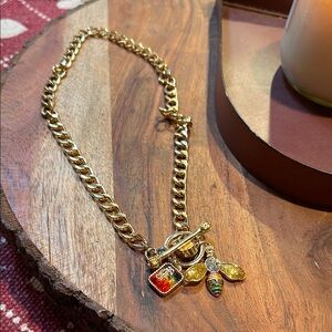 Juicy Couture Gold and Red Necklace with Charms